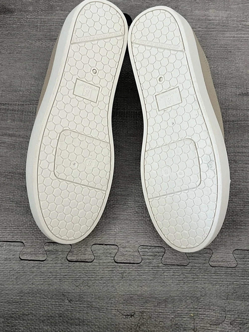George Men's Beige Knit Lace-Up Low Top Athletic Sneakers Casual Solid